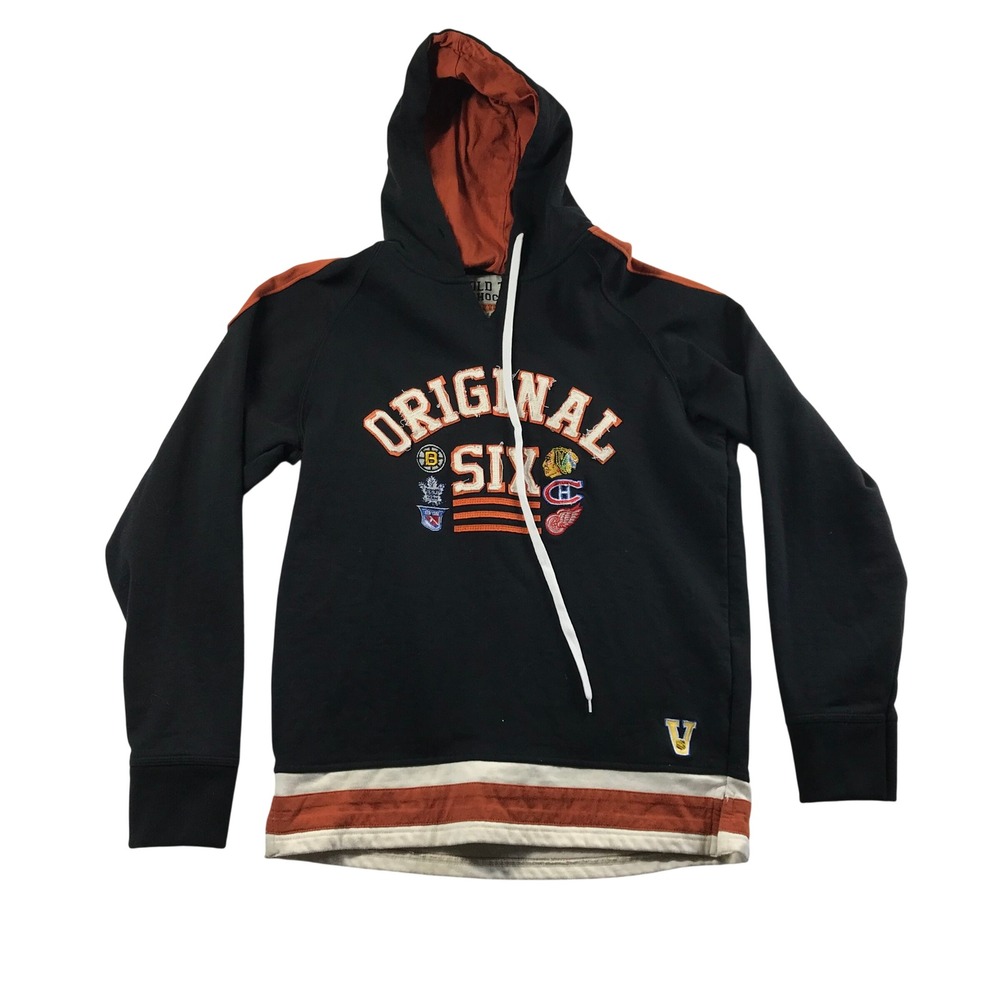 Old‎ Time Hockey Original Six NHL Rafters Collection Hoodie Mens Large Black L